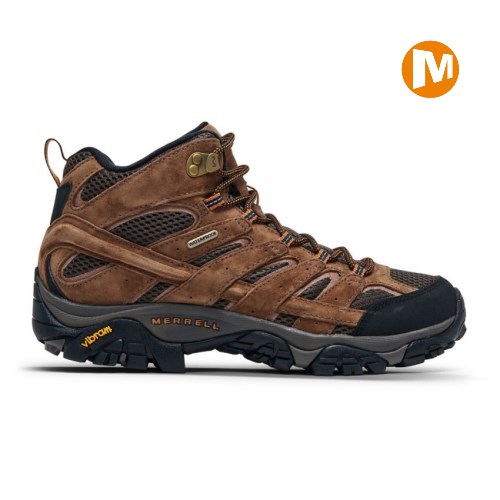 Pánské Trekové Boty Merrell Moab 2 Mid Waterproof Hnědé (CZ. NRMET)